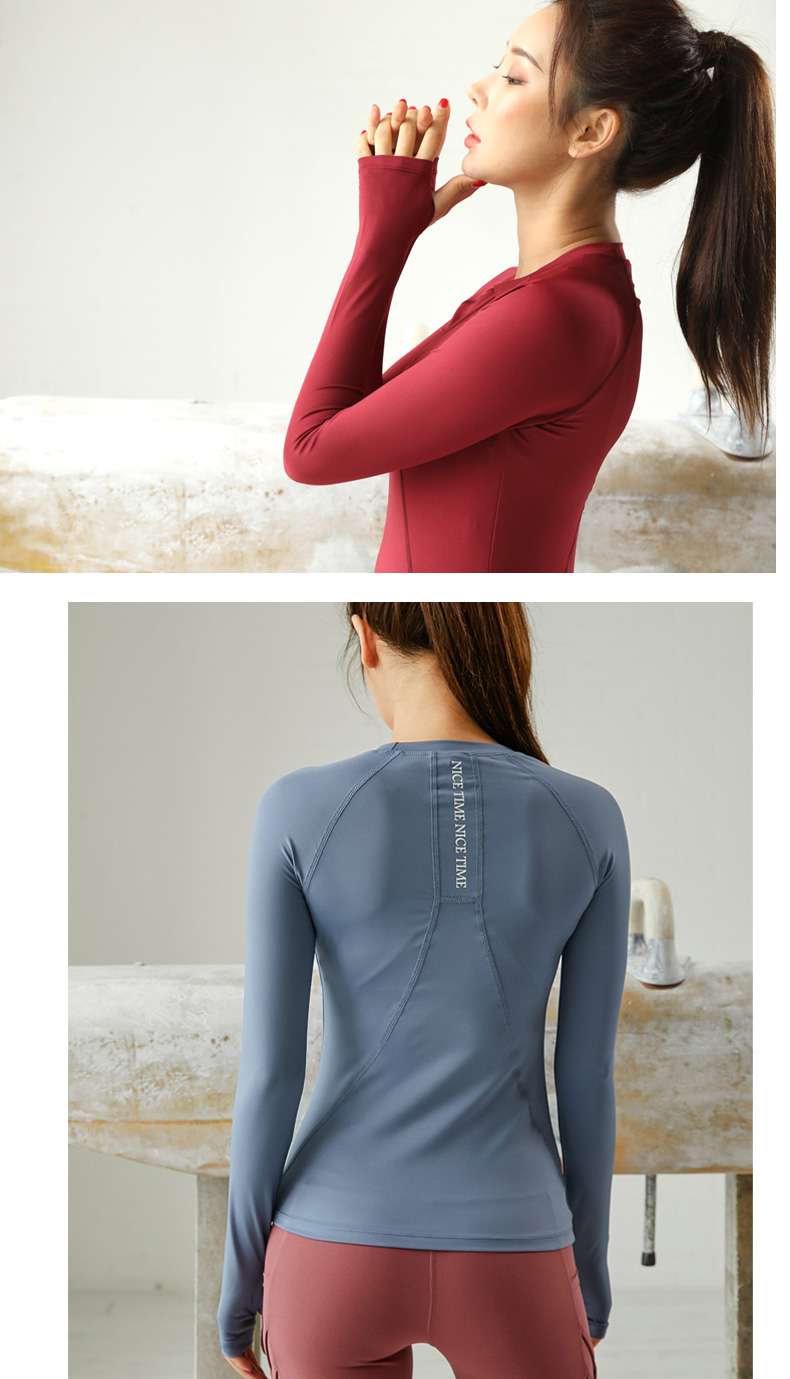 ロングTシャツ　スポーツ向け吸汗速乾フィットネストップス