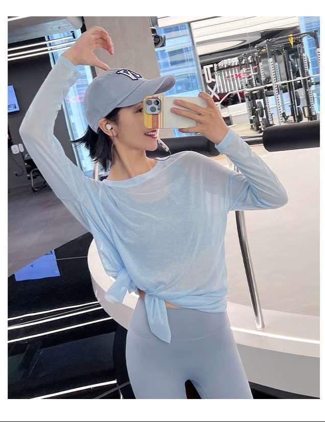 ロングTシャツ　ゆったりフィットスポーツ長袖ワンピース