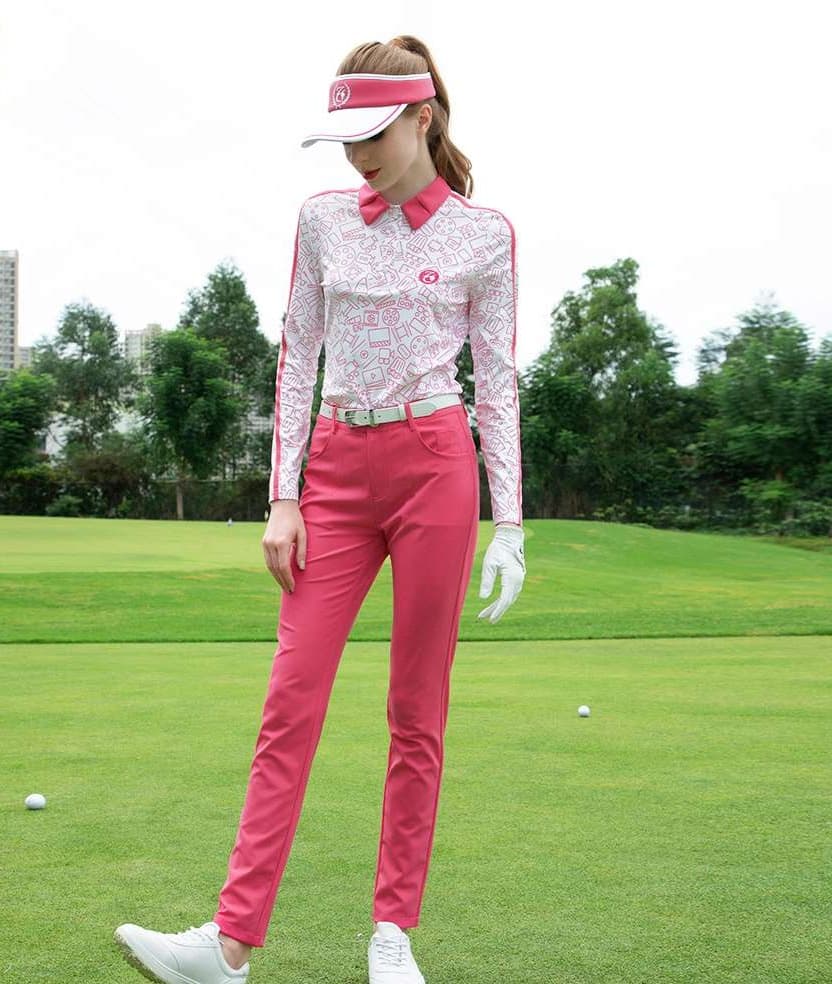 ロングTシャツ　スポーツ柄プリントポロシャツ