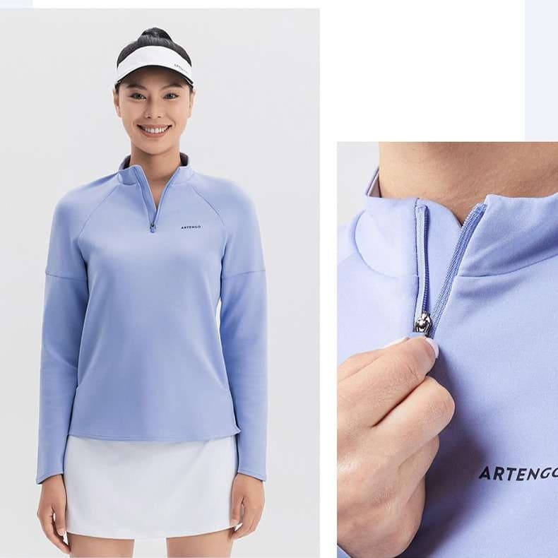 ロングTシャツ　スポーツ快適ハーフジップ長袖シャツ
