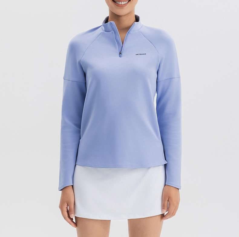 ロングTシャツ　スポーツ快適ハーフジップ長袖シャツ