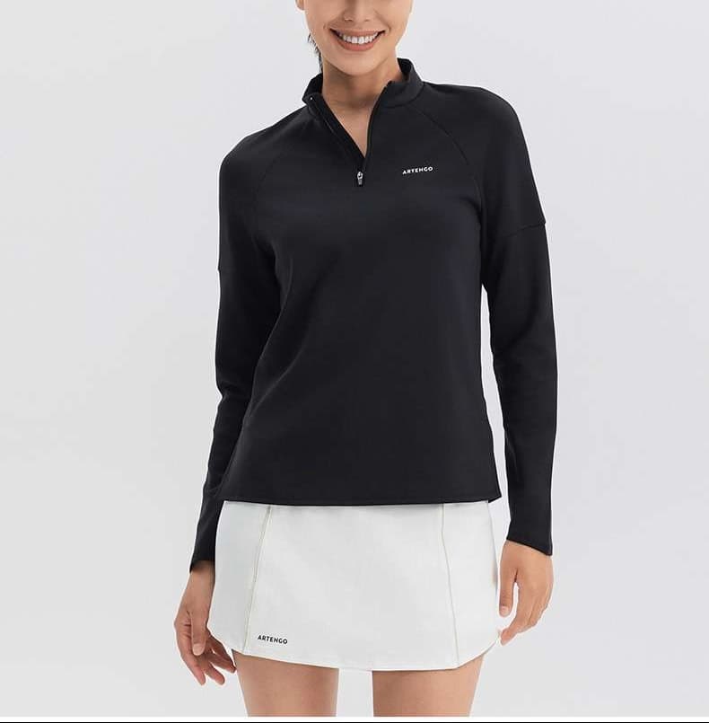 ロングTシャツ　スポーツ快適ハーフジップ長袖シャツ