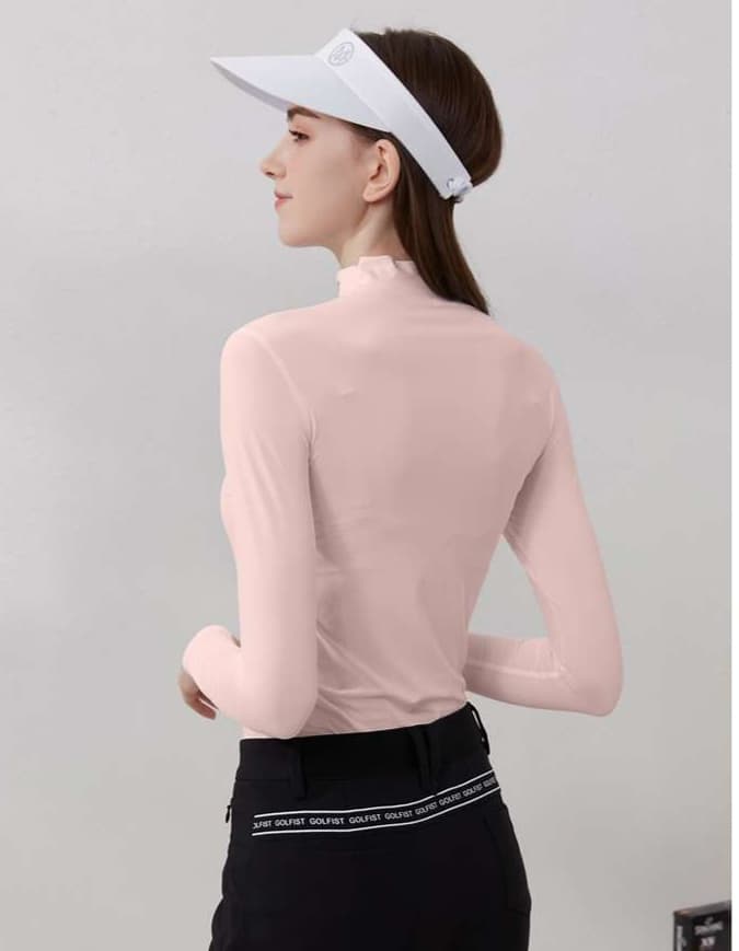 ロングTシャツ　スポーツ用ハイネック長袖シャツ