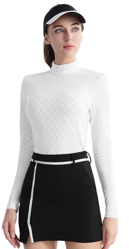 ロングTシャツ　ゴルフ用モックネックアンダーシャツ