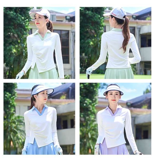 ロングTシャツ　UVカット機能付ゴルフレディースウェア