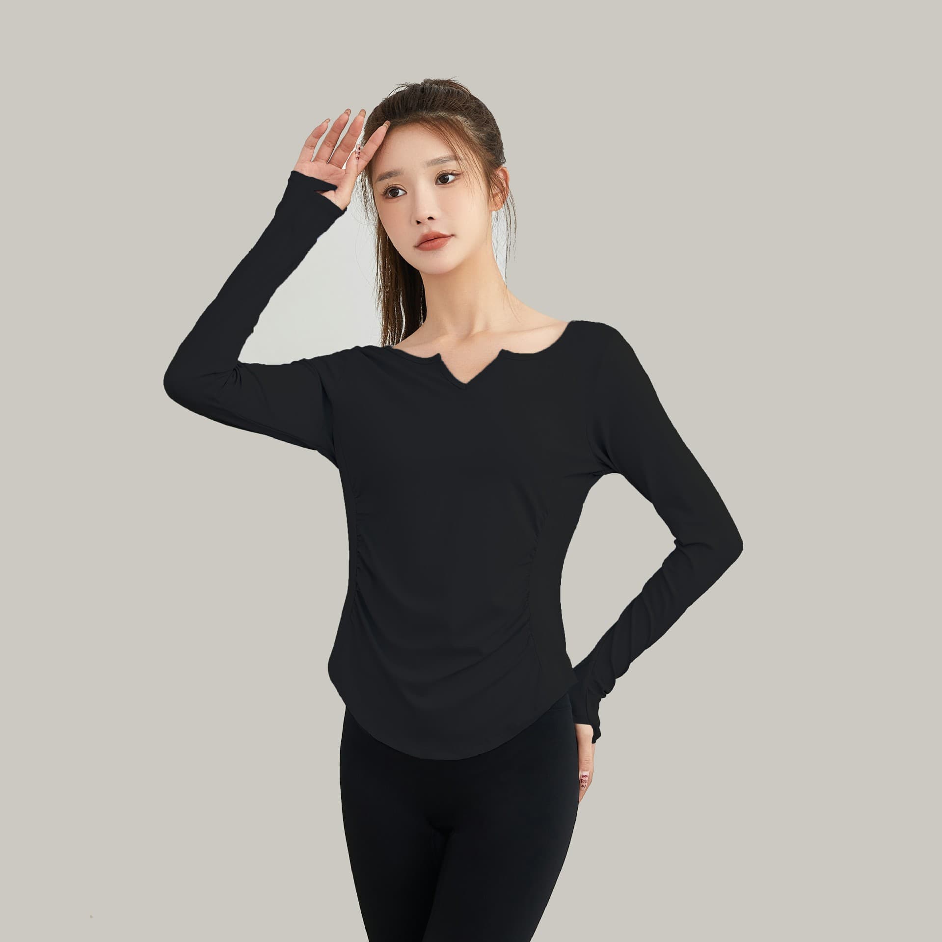 ロングTシャツ　アクティブフィットスリムロング