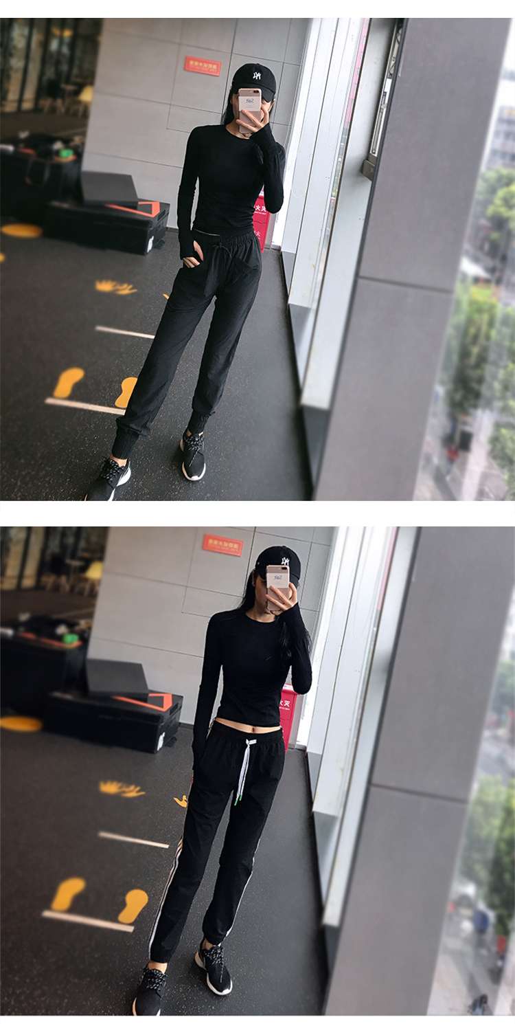 ロングTシャツ　スポーツ向け吸汗速乾フィットネストップス