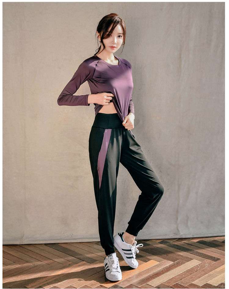 セットアップ　スポーティー長袖シャツ＆美シルエットパンツ　ツーピースセット