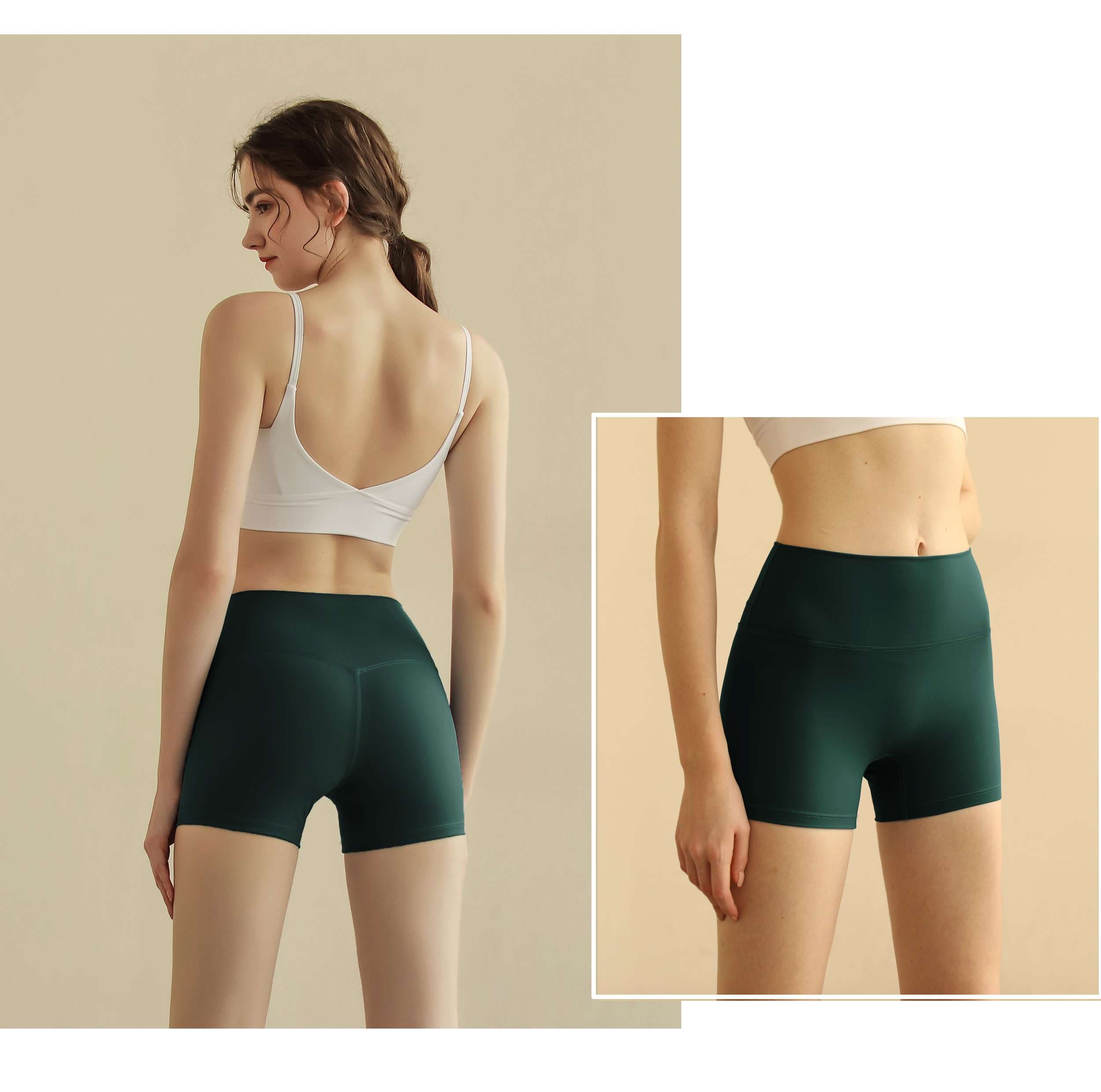 ショートパンツ　シームレス美脚フィットショートパンツ