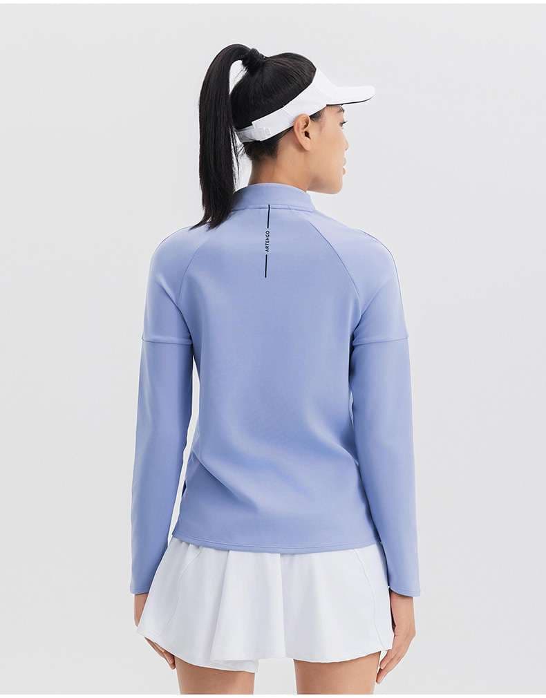 ロングTシャツ　スポーツ快適ハーフジップ長袖シャツ