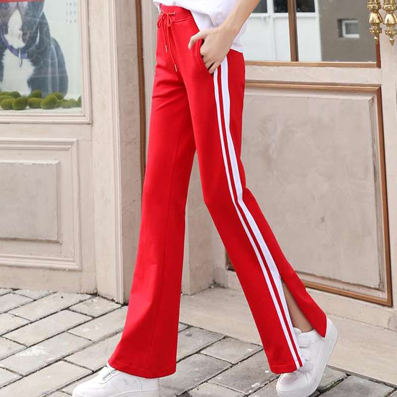 ロングパンツ　スポーティーストレートパンツ