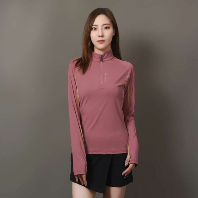 ロングTシャツ　軽量ハイネックランニングウェア