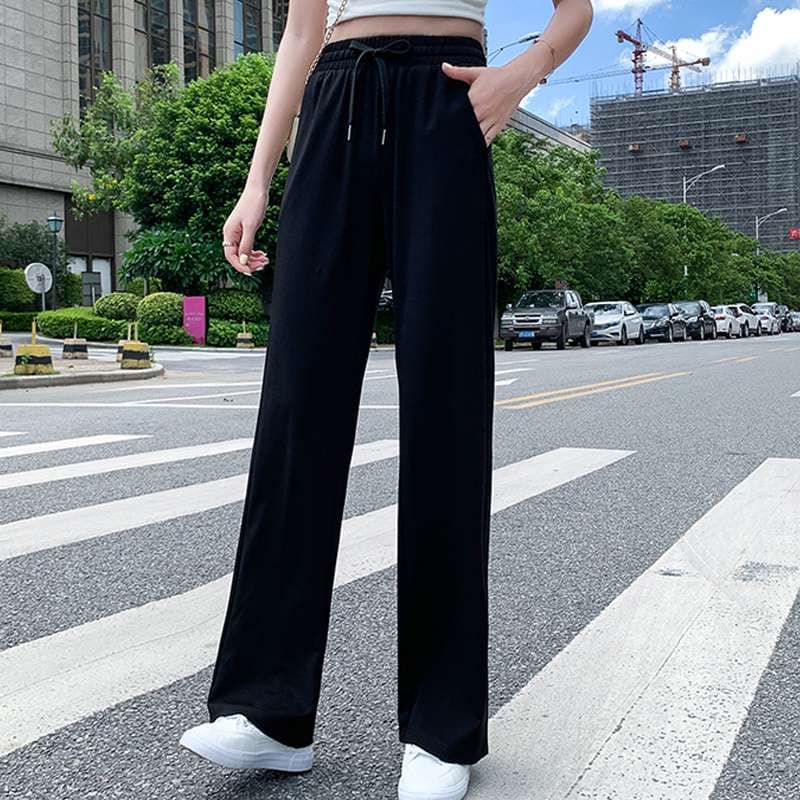 ロングパンツ　スポーティーストレートパンツ