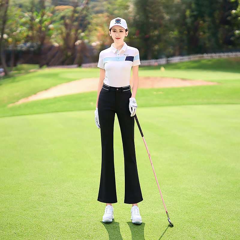ロングパンツ　ゴルフ用ストレッチフレアパンツ