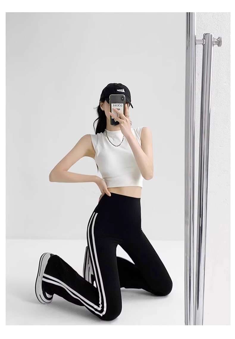 ロングパンツ　ストレッチフレアパンツワイドレッグ