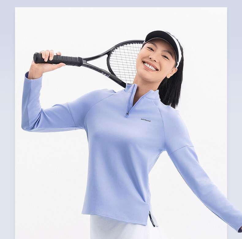 ロングTシャツ　スポーツ快適ハーフジップ長袖シャツ