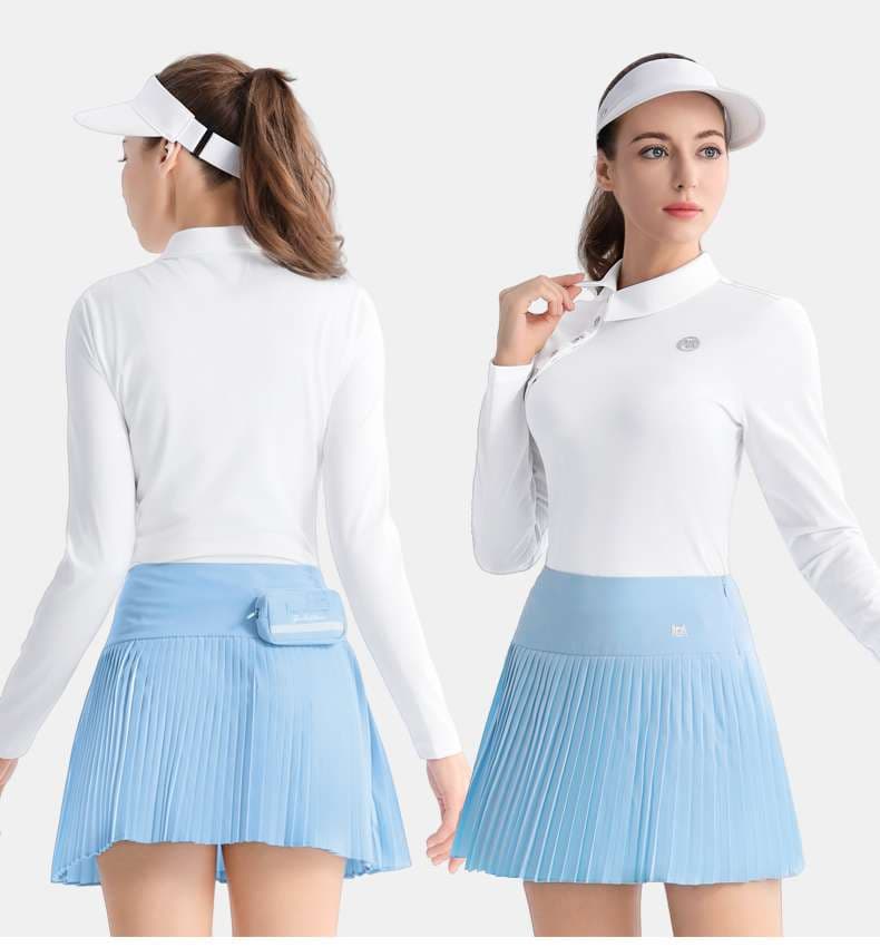 ロングTシャツ　襟付きテニスウェア