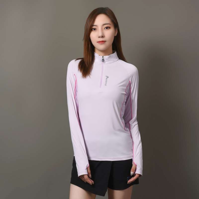 ロングTシャツ　軽量ハイネックランニングウェア