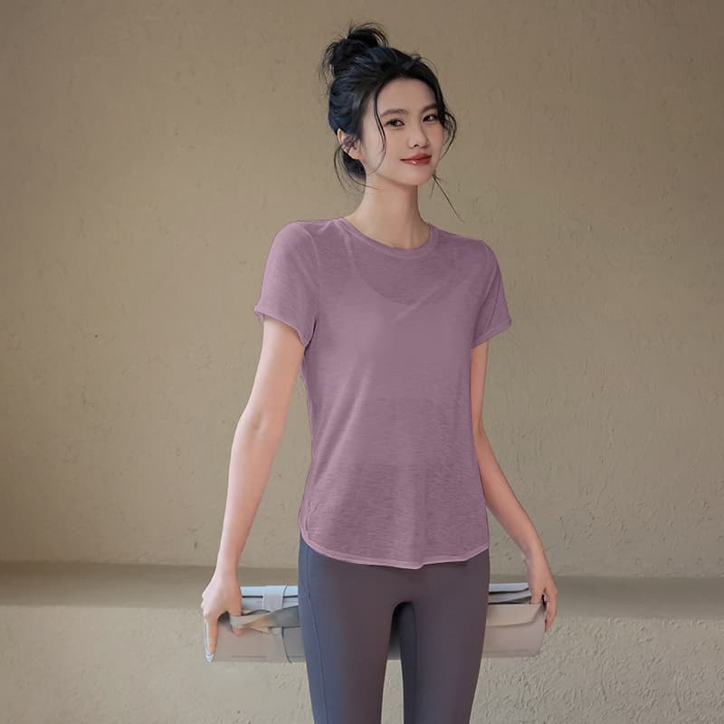 Tシャツ　レディーススポーツウェア シルエット美人 半袖さらりトップス