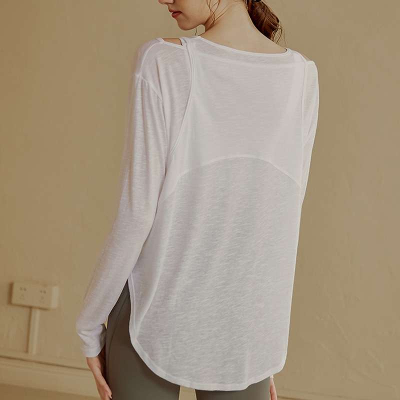 ロングTシャツ　通気性抜群ゆったりトップス
