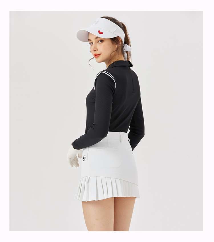 ロングTシャツ　ゴルフウェアハイネック長袖シャツ