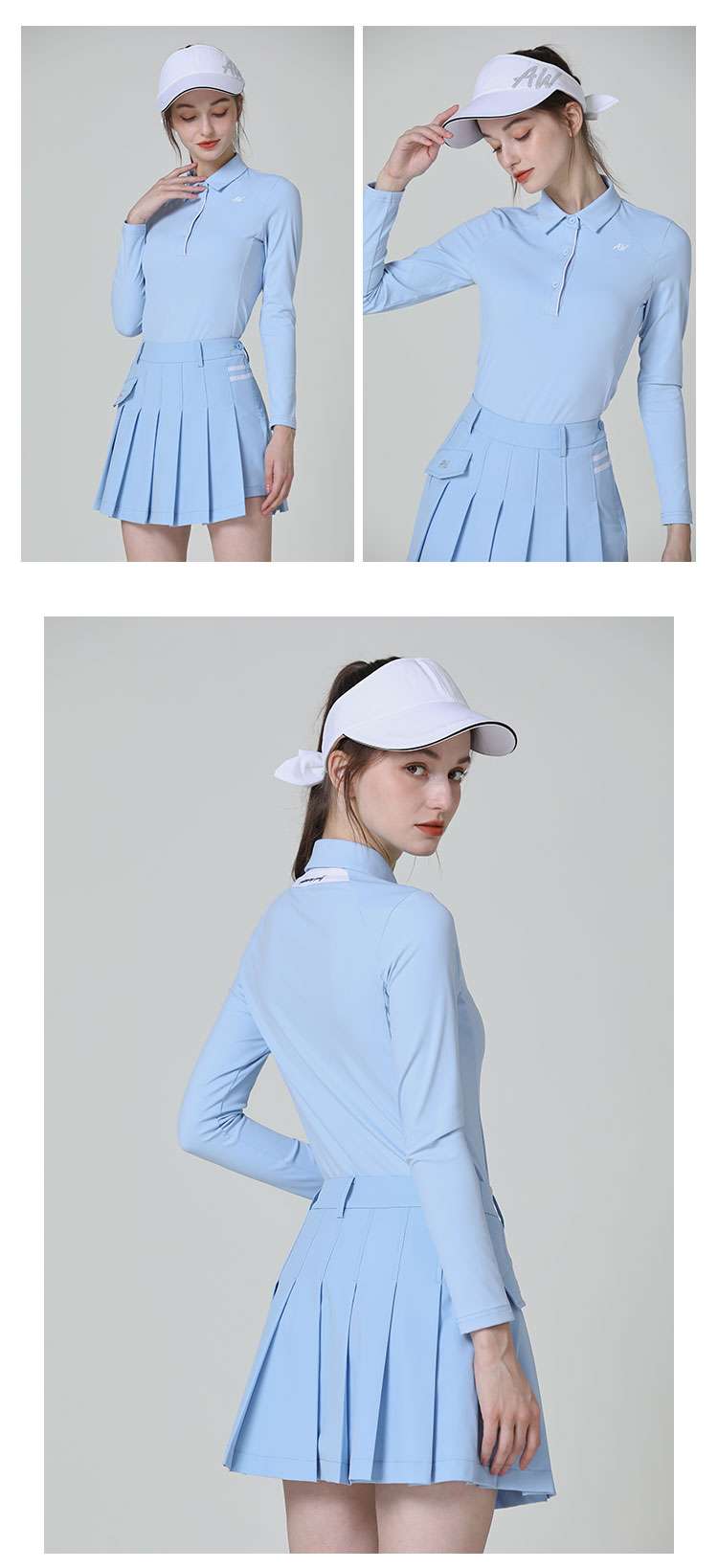 セットアップ　ゴルフウェアプリーツスカート