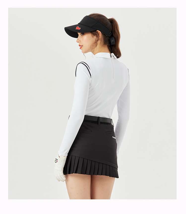 ロングTシャツ　ゴルフウェアハイネック長袖シャツ