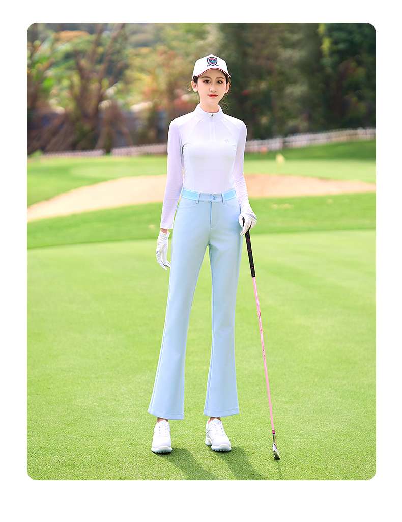 ロングパンツ　ゴルフ用ストレッチフレアパンツ