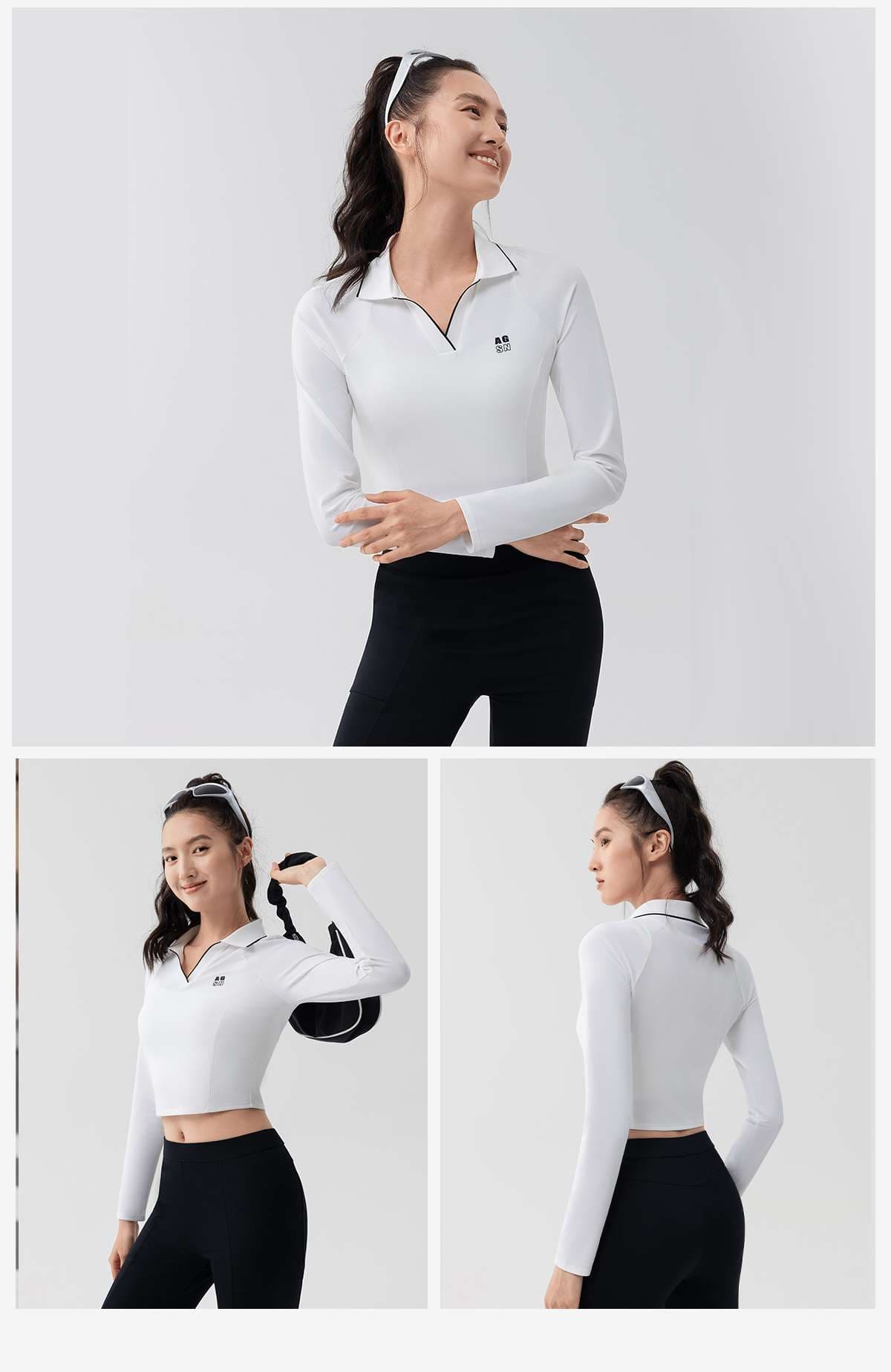 ロングTシャツ　テニスウェア長袖ポロシャツ