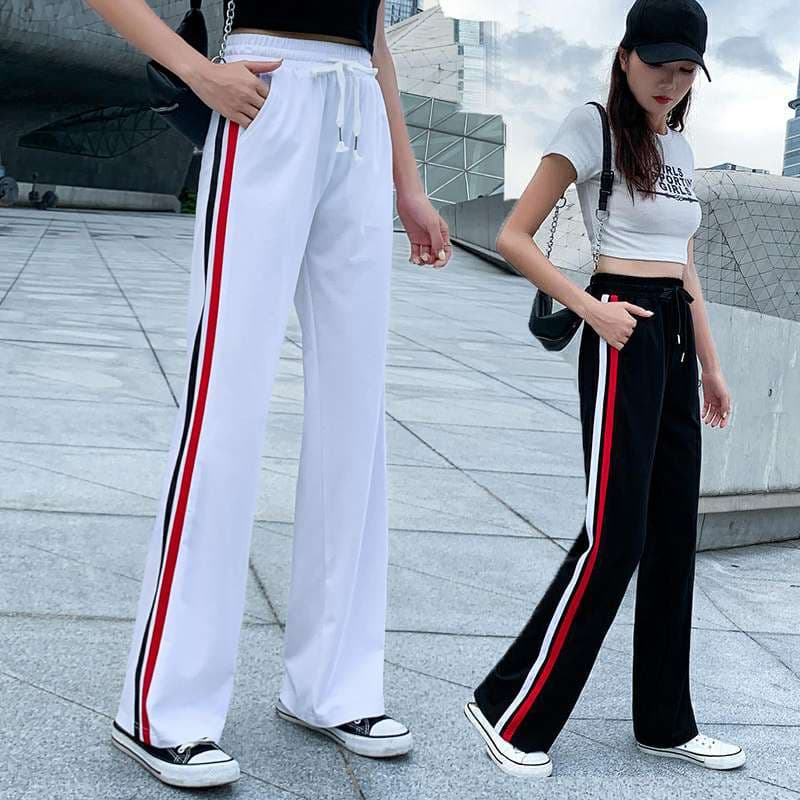 ロングパンツ　スポーティーストレートパンツ