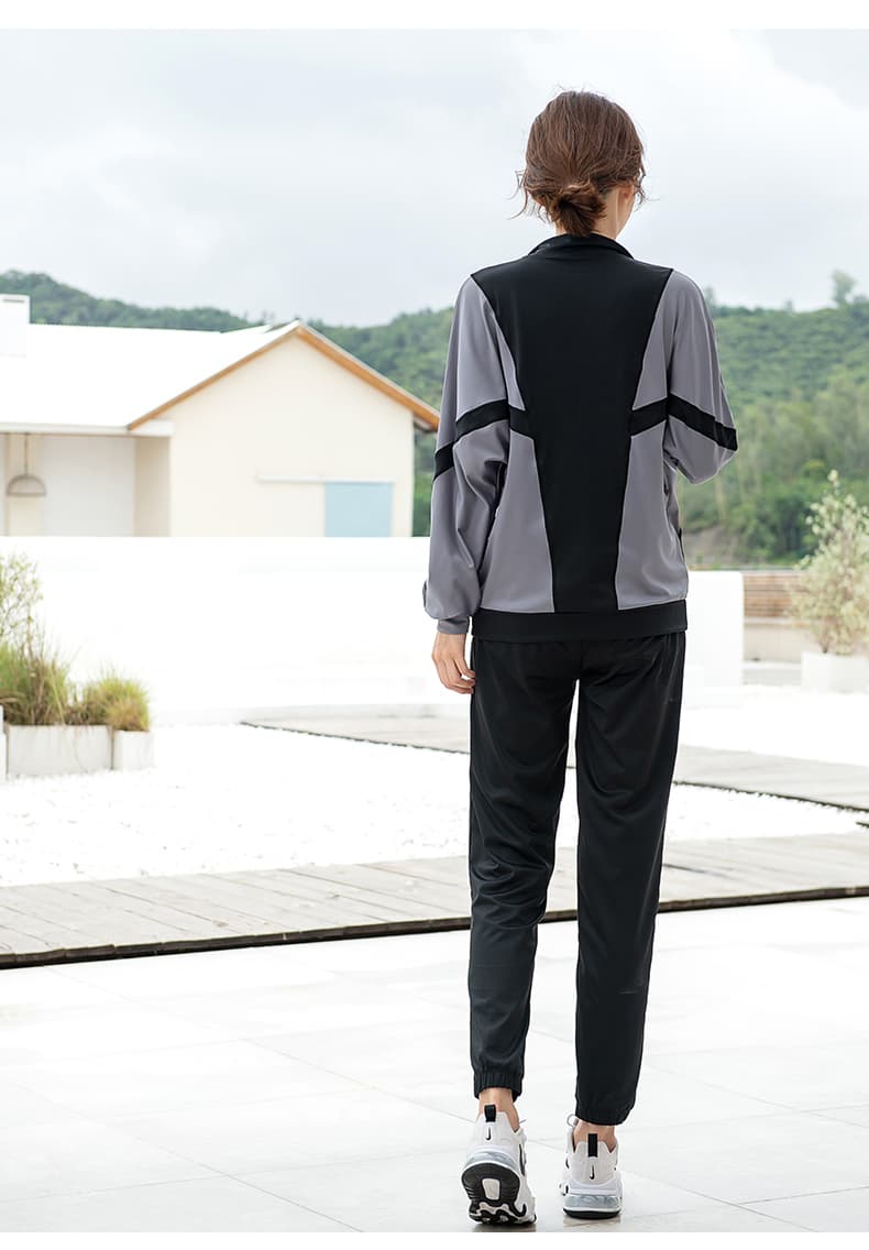 セットアップ　スタイリッシュ切替デザインスポーツウェア上下セット
