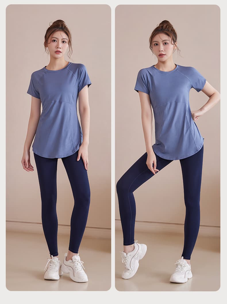 Tシャツ　レディーススポーツウェア なめらか曲線 吸汗速乾トップス