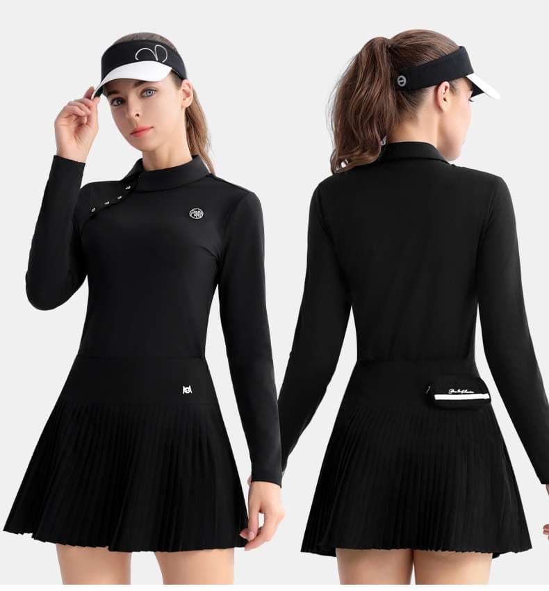 ロングTシャツ　襟付きテニスウェア
