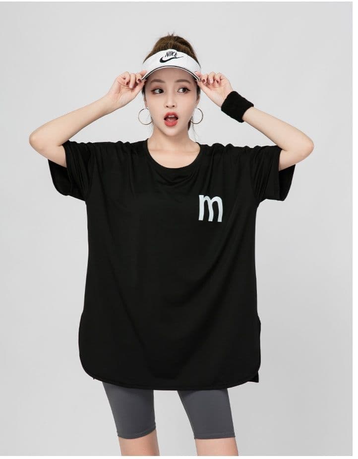 Tシャツ レディーススポーツウェア シンプルロゴ ゆったりフィットTシャツ
