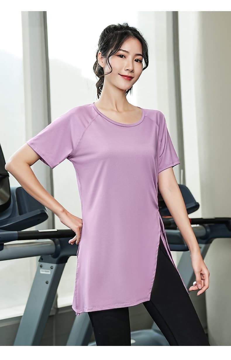Tシャツ レディーススポーツウェア サイドギャザーリラックスフィットトップス
